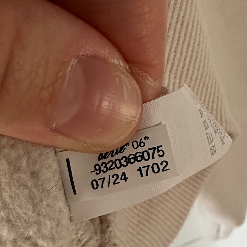 Offline by Aerie Beige Cloud Fleece Cropped Crewneck Sweatshirt - Picture 9 of 9